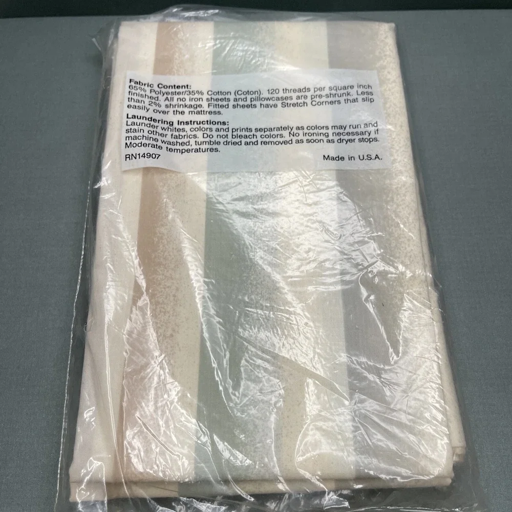 Vtg 70s Westpoint‎ Stevens Springmaid Standard Pillowcases Striped Pair New NOS